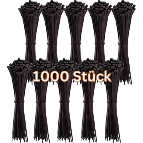 Kabelbinder 1000 Stück 370x4,8 mm schwarz UV-beständig 22,2 kg (1/5)