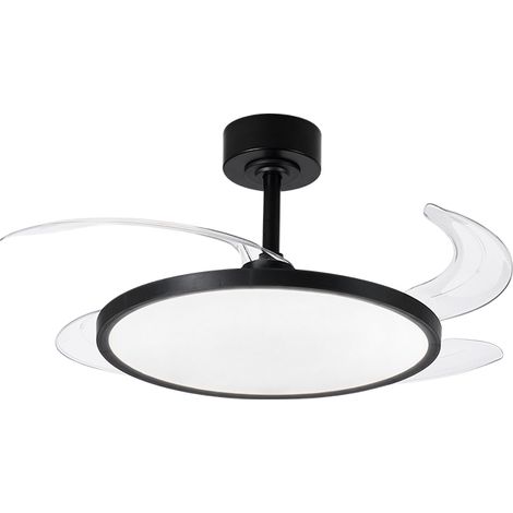 Ventilador DC SLIM negro, 4 aspas retráctiles, 72W LED (1/3)