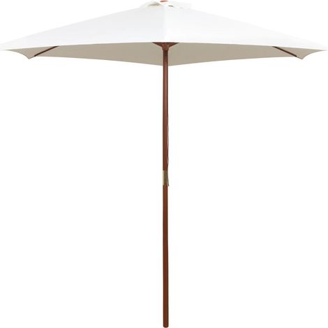 Vidaxl – Parasol droit 270x270 cm en bois dur – Housse en polyester résistant aux UV – Ouverture facile – Couleur crème