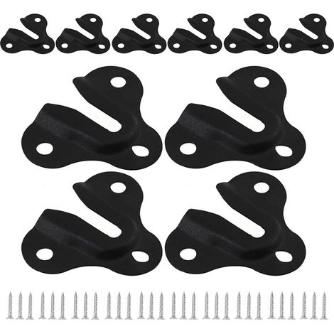Lot de 10 cintres robustes en forme de trou de serrure, support de suspension pour cadre photo, porte-gobelet, porte-clés, manteau, planche en bois, plaque de suspension murale (noir mat) (1/5)