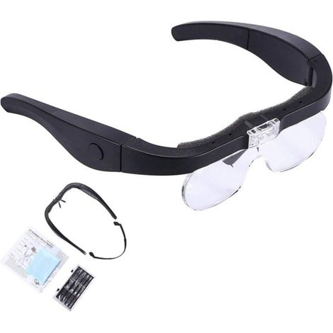 Loupe Frontale Rechargeable Pour Lecture Loisirs Avec 2 Lumières LED Lentilles