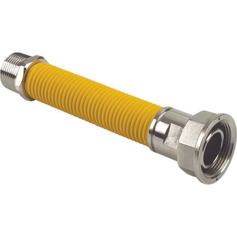 Connettore per contatore gas flessibile estendibile con guaina isolante.130-220 3/4"m x 1"f