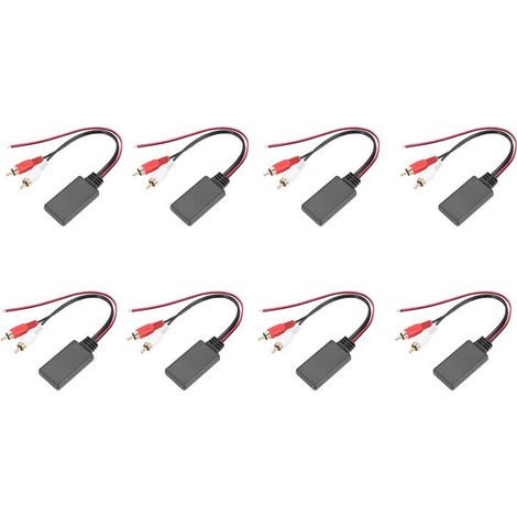 8 adaptadores para coche, módulo de audio auxiliar inalámbrico RCA universal, cable de música