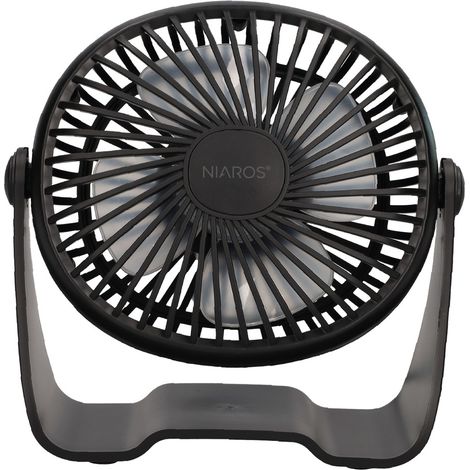 Mini ventilador sobremesa USB Alua Ø15cm 3W Negro (1/5)