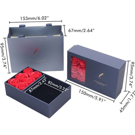Rosa Geschenkbox mit echten, ewigen Rosen, handgefertigte Schmuckaufbewahrungsbox für Frauen, Ehefrauen, Hochzeiten, Muttertag (1/4)