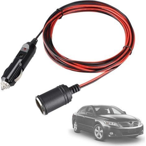 Zigarettenanzünder-Verlängerungskabel, 3,7 m, 12–24 V DC, 20 AWG Stecker, wasserdicht, mit 15-A-Sicherung für Motorrad, Boot, Kühlschrank, Elektrofahrzeug, Auto (1/3)