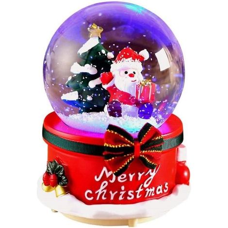 Betteros Décoration De Noël Boule À Neige Musicale Boules À Neige Lumineuses Déco Père Noël Cadeau De Noel pour Enfants A271 (1/4)