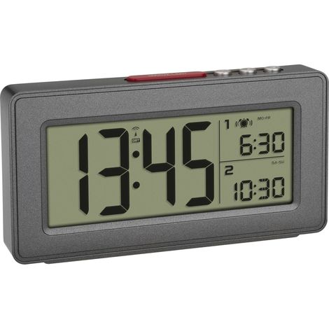 TFA Dostmann 60.2563.10 radiopiloté(e) Réveil anthracite Heures de réveil 2 W937013 (1/5)
