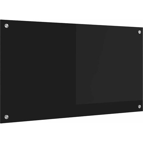 Salpicadero de cocina Negro 90 x 50 cm vidrio templado vidaXL