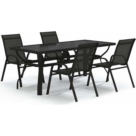 Maison Exclusive - Set da Pranzo da Giardino 5 pz Nero (1/5)