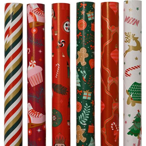 Papel regalo navideño, 200 x 70 cm, modelos variados