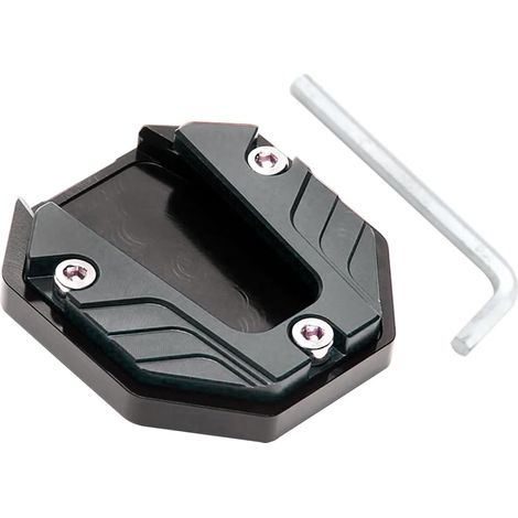 Béquille Latérale Moto, Plaque D'agrandissement Latérale De La Béquille Latérale De Moto Plaque CNC En Aluminium, Plaque Extension Béquille Moto Résistant à L'usure, Motos Accessoires(Titane) (1/5)