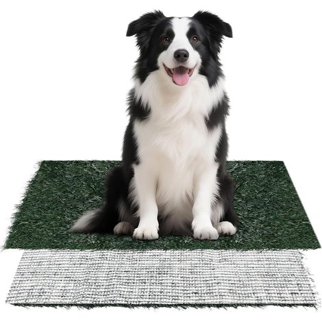 Dog Toilet with Artificial Grass, 46 x 58 cm, 1 x Grass Dog Pot, Easy to Clean, Breathable Litter Trays for Dogs Outdoor, Indoor with Realistic Thick Grass Mat (1/5)