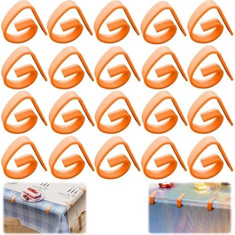 20 pinces à nappe Pinces porte serviettes Attaches pour nappe (4,6 x 3,5 cm Orange) (1/5)