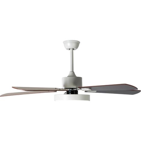 Plafoniera ventilatore da soffitto ventilatore da camera raffreddatore lampada da soggiorno, ferro acrilico compensato marrone, telecomando 5 livelli CCT, 1x LED 1750Lm 3000K, 4000K, 6500K, D 130 cm (1/5)