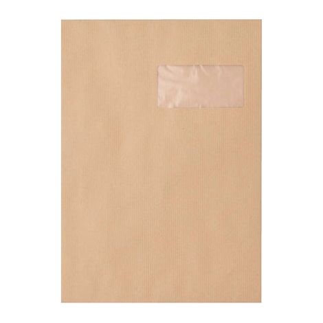Pochette kraft brun C4 229 x 324 mm GPV 85 g avec fenêtre 50 x 100 mm - Boîte de 250 (1/2)