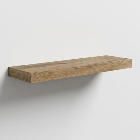 Mensola Sospesa Parete Bianco Caldo Legno 120x23.5x3.8 cm rovere