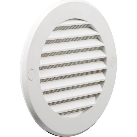 Grille de ventilation en plastique - Protection contre les insectes, blanc, système de ventilation: Ø100 mm (1/5)