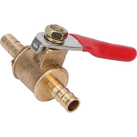 Robinet à bille 5 pièces, raccord double barbe en laiton pour tube à air, connecteur 6mm, raccord de tuyauterie, vanne d'arrêt, accessoire pneumatique. (1/5)