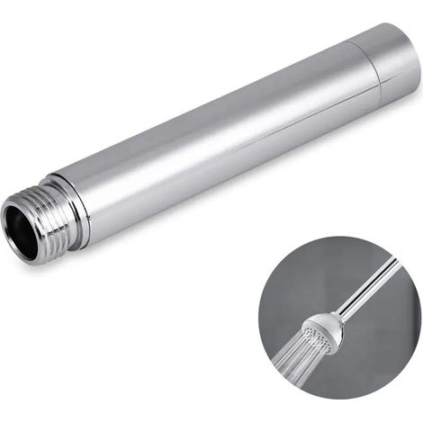 Rallonge de bras de douche, rallonge de pommeau de douche, sortie d'eau abaissant le pommeau de douche existant, finition nickel brossé en métal massif (1/5)
