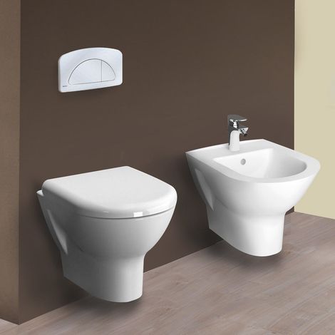 Coppia sanitari sospesi in ceramica serie Zentrum (1/2)