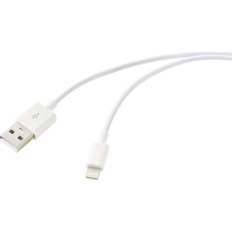 Renkforce USB-Kabel  USB 2.0 USB-A Stecker, Apple Lightning Stecker 2.00 m Weiß (frosted)  RF-572408