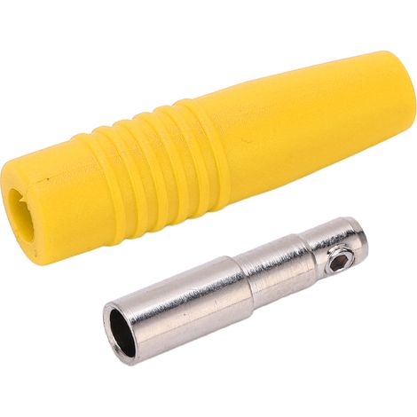 4-mm-Bananenstecker (weiblich), aus reinem Kupfer, vernickelt, für elektronisches Testzubehör, gelb (1/5)