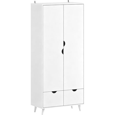 HOMCOM Storage Organisation Furniture with Rail and 2 Drawers, White (1/5)