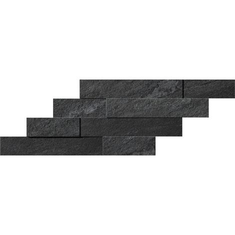 Parement carrelage effet Pierre 3D Quartzite Gris Dark  59x29x0,95 cm Teravio (vendu par carton de 0,684 m²) - RO'MA CARRELAGE