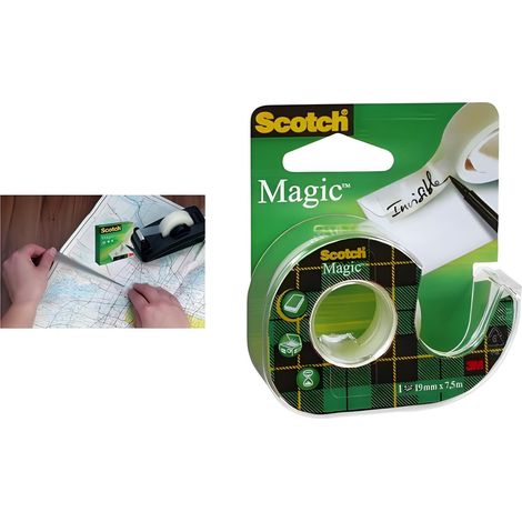 Ruban adhésif scotch magique invisible 19 mm 7 5 m