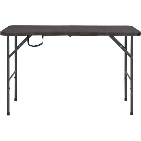 Table de jardin  Table d'extérieur pliante Marron 120x60x74cm PEHD Aspect de rotin (1/5)