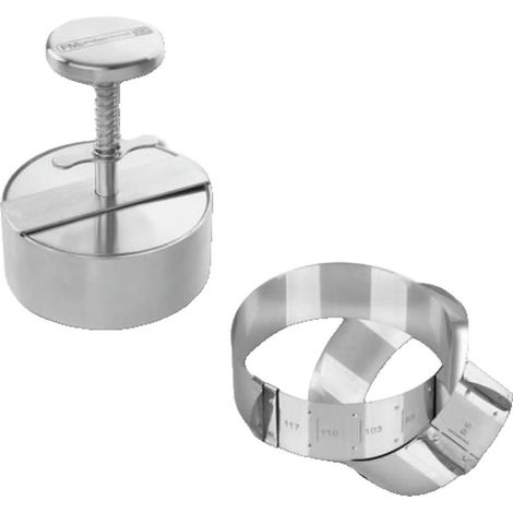 Conjunto de 2 piezas cortador redondo ajustable y prensa para hamburguesas - FACKELMANN PROFESIONAL - Para hamburguesas (1/4)