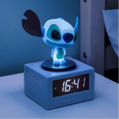 Paladone, Sveglia Digitale Blu con Luce Notturna Stitch
