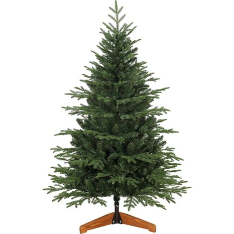 HOMCOM 150 cm Artificial Christmas Tree Solid Pine Wood Stand, Green