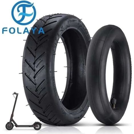 FOLAYA 8 1/2 Chambre à air et Pneu Extérieur, Extérieur de Roue de Pneu de 8,5 Pouces pour Scooter Électrique Xiaomi Mijia M365 (1/4)
