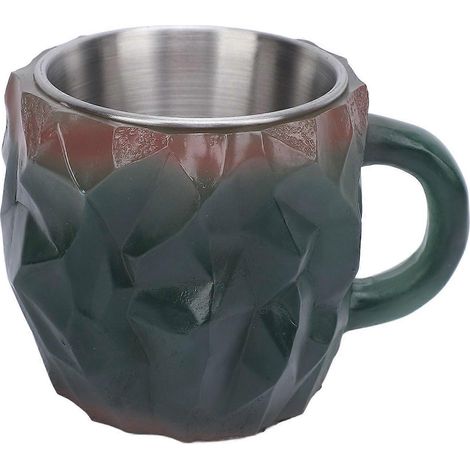 Multifunktionale Kaffeetasse aus Mineralkristall mit ergonomischem Griff, grün