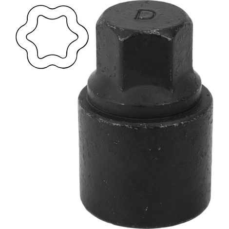 Outil de Démontage d'Écrou de Roue en D, Adaptateur Douille Verrouillage Roue en Acier Spécial Outil Réparation Automobile Clé Antivol pour Écrou Roues (1/5)
