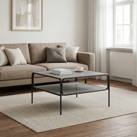 vidaXL Mesa lateral Sonoma gris 100 x 50 x 46 cm Madera de ingeniería (1/5)