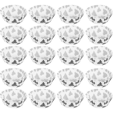 200 paper cases for muffins and cupcakes, cow pattern, ideal for a wedding, birthday or farm-themed party. (1/5)