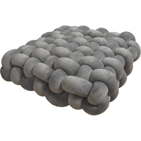 Coussin Nœud Carré - Décor Intérieur Main - 30 x 30 x 6 cm - Tissu Peluche - Pour Canapé Chaise Lit - 1 Pièce (1/5)
