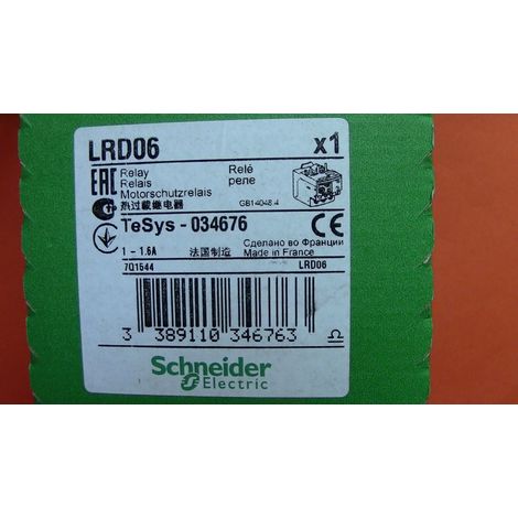 RELAIS THERMIQUE LRD06 1 - 1,6A SCHNEIDER OVERLOAD