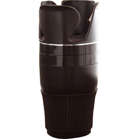 Porte-gobelet voiture 360° rotatif multifonction anneau antidérapant silicone marron pour clés tasses et thé (1/5)