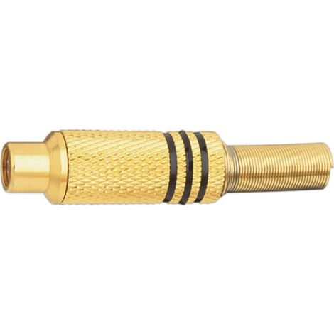 Connettore metallico RCA coassiale femmina Long Electro DH. Anello giallo 10.595/D/AM 8430552108800