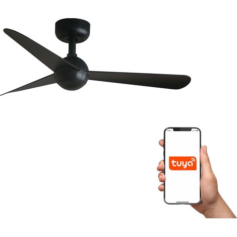 Faro Sfera Petit ventilateur de plafond à 3 pales noir mat, système intelligent Tuya (1/4)
