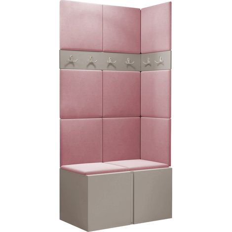 Conjunto para recibidor Pinis I, Manila 09, 186x84x46cm, Aglomerado laminado, Tapiz, Colocada, Montada en la pared