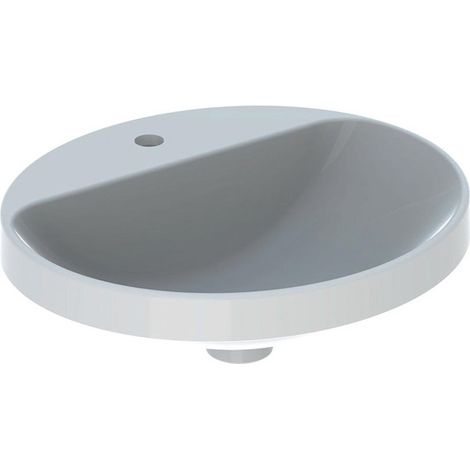Lavabo à encastrer VariForm oval 500x450mm avec trou pour robinet sans trop plein blanc
