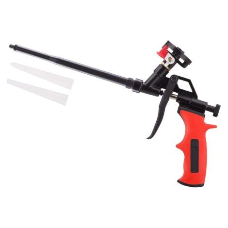 Pistolets à Mousse Polyuréthane avec Valve - Pas besoin de Nettoyant - Pistolet Doseur en Métal avec Poignée Ergonomique en Plastique - Pour Bricoleurs et Professionnels - Rouge