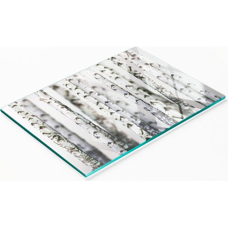 Tablero decorativo multifuncional para cocina, fabricado con troncos de abedul endurecido, 80x52 cm.