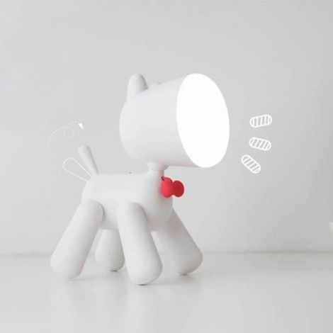 Veilleuse En Forme De Chien - Lampe De Bureau Rechargeable USB - Pour Enfants - Blanc - 1 Pièce (1/4)