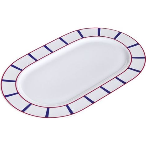 Nova Styl Collection tradicional plato ovalado 36 cm rojo azul